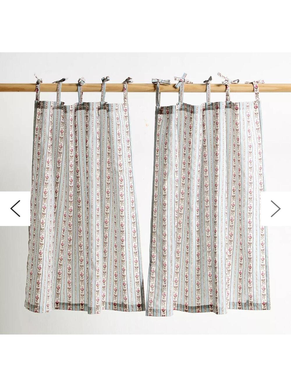Urban Outfitters Paige Stripe Floral Café Curtain Set of 2 - 30” x 30” Open Box